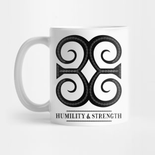 Africa Ghana Sankofa Adinkra Symbol "Humility & Strength" Black Colour. Mug